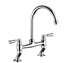 Picture of Rangemaster: Rangemaster Traditional Belfast Bridge Mixer TBL3BF/BF Brushed Tap with Brushed Handles