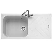 Picture of Caple Veis 100 Chalk White Granite Sink And Washington Tap Pack