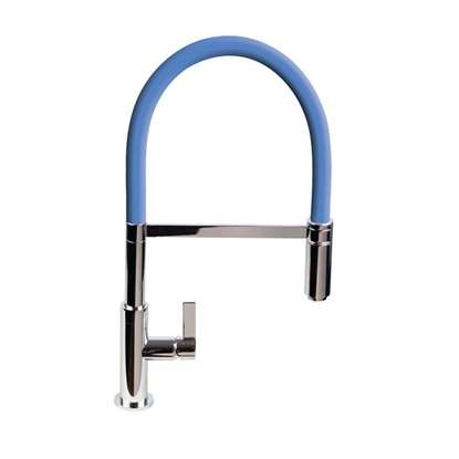 Picture of The 1810 Company: The 1810 Company Spirale Brushed And Mid Blue Flexible Spout Tap