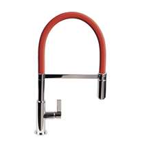 Picture of The 1810 Company Spirale Brushed And Red Flexible Spout Tap