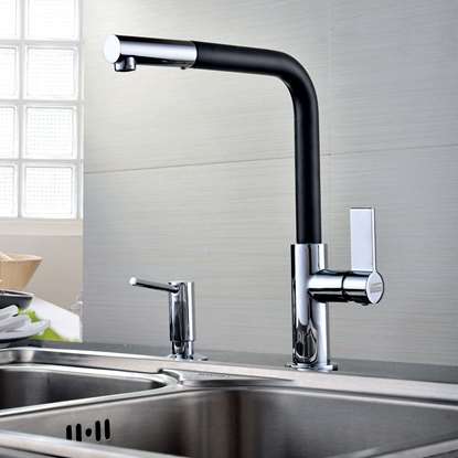 Picture of Clearwater: Clearwater Auriga Black And Chrome Pull Out Tap