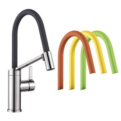 Picture of Blanco: Blanco Viu-S Chrome Tap With Exchangeable Hoses