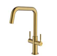Picture of Clearwater Topaz U Twist & Spray Brushed Brass Tap