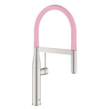 Picture of Grohe Essence Professional Pull-Out Supersteel & Pink Tap