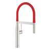 Picture of Grohe Essence Professional Pull-Out Supersteel & Red Tap