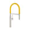 Picture of Grohe Essence Professional Pull-Out Supersteel & Yellow Tap